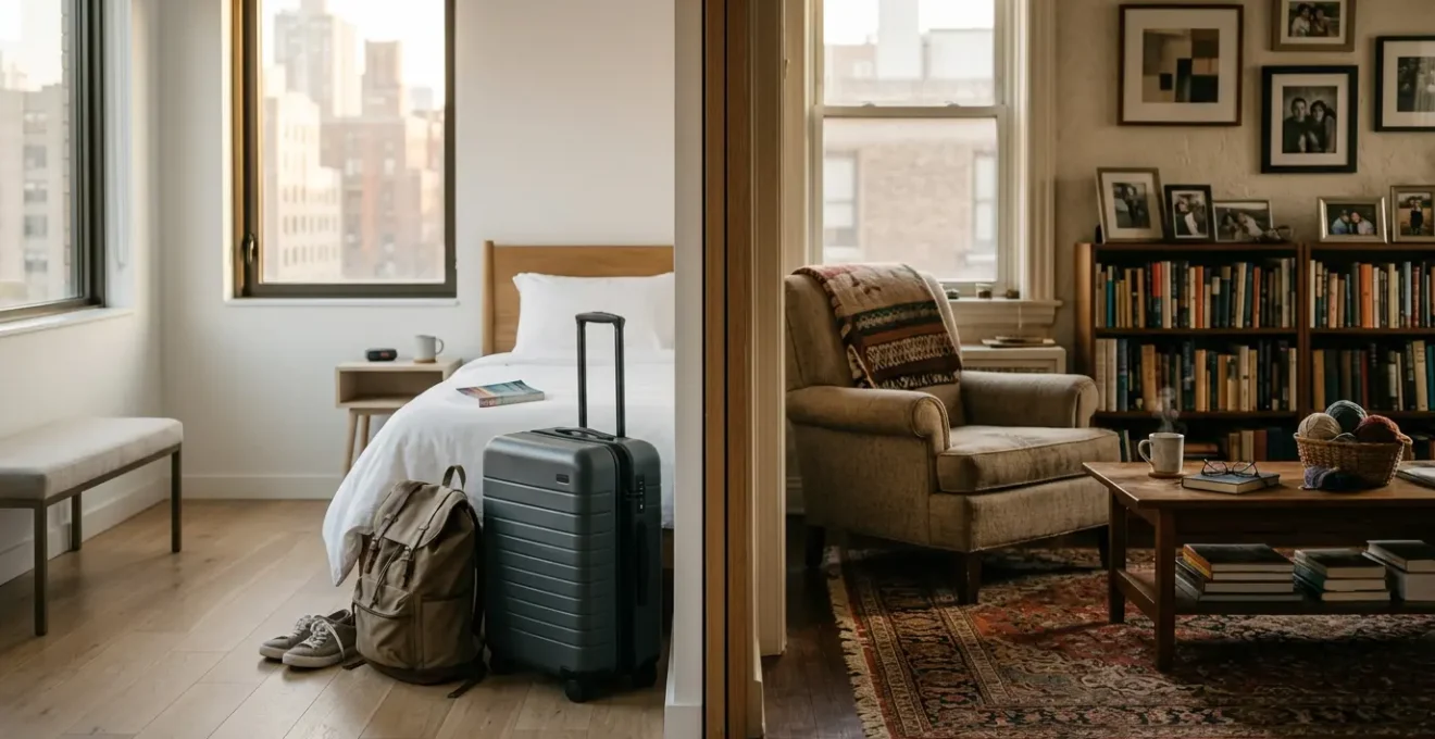 Confronto visivo tra strategie di affitto breve e residenziale per immobili