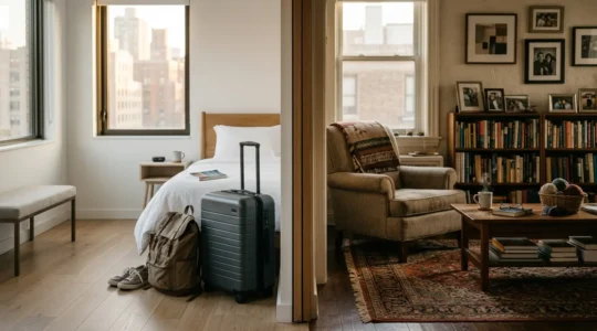 Confronto visivo tra strategie di affitto breve e residenziale per immobili