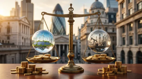 Confronto visivo tra investimenti verdi e tradizionali per sfatare il mito del rendimento inferiore