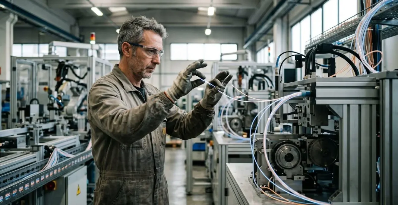 Macchinario industriale connesso con visualizzazione flussi dati