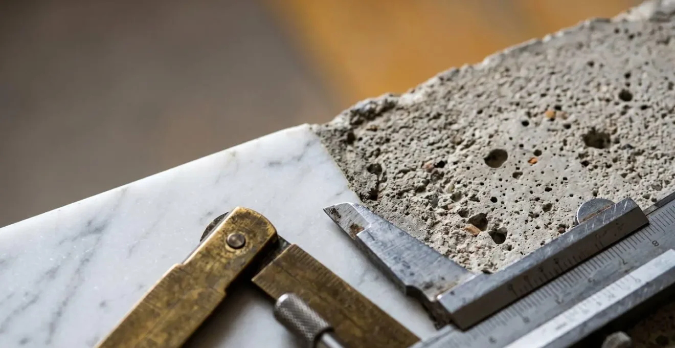 Dettaglio macro di materiali da costruzione e strumenti professionali